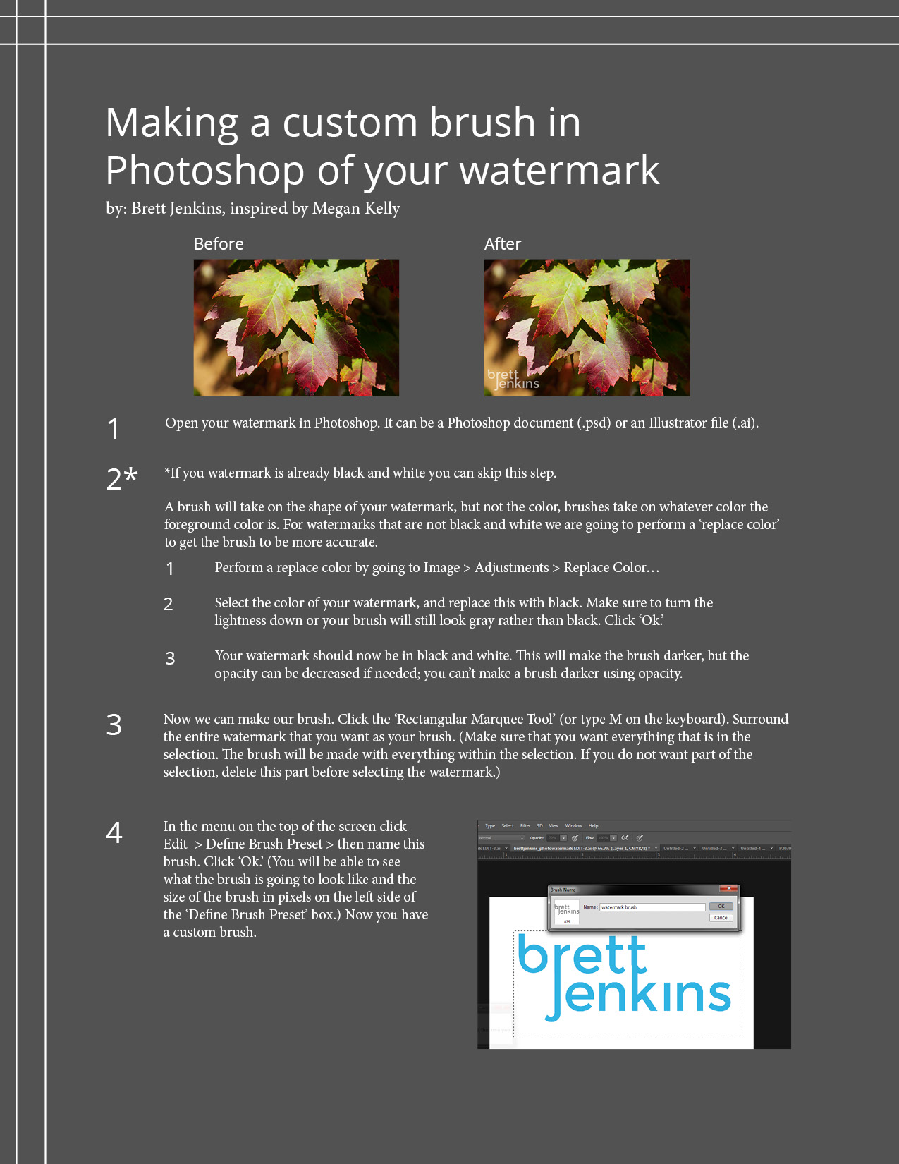 part one to making your watermark into a brush